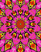 Vibrant Floral Mandala Pattern Design Rug