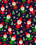 Whimsical Christmas Gnomes and Trees Rug