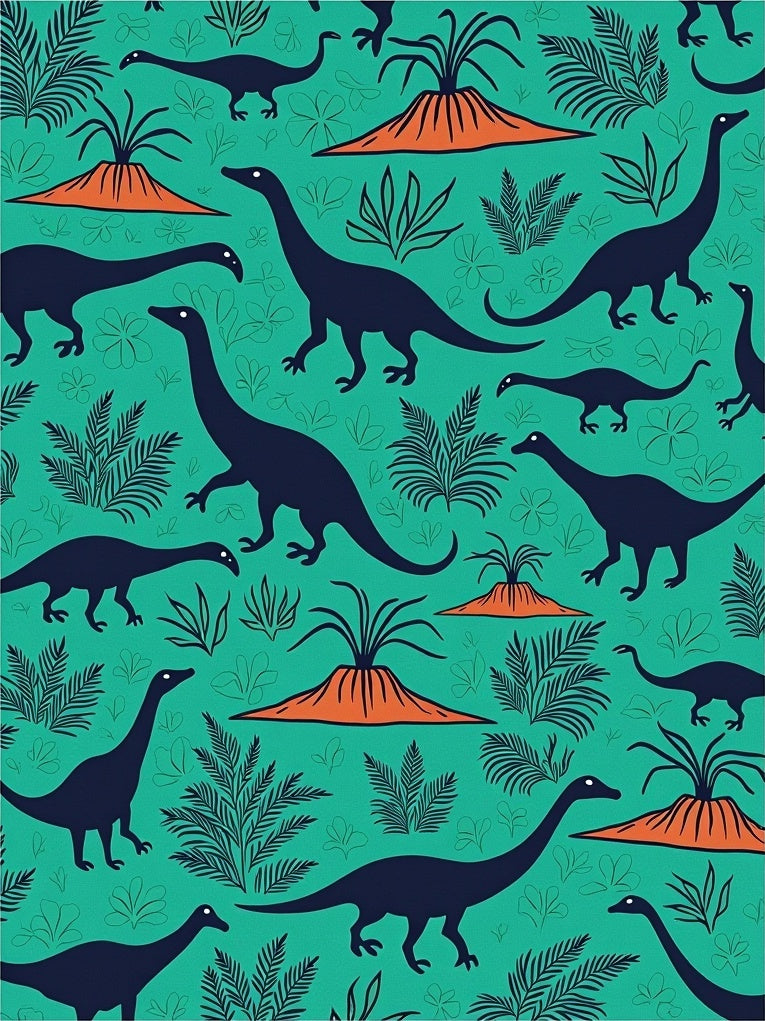 Dinosaur Botanical Pattern Rug
