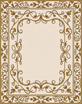 Golden Vine Ornate Border Design Rug