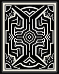 Black And White Abstract Geometric Pattern Rug