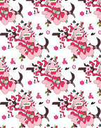 Crimson Pink Floral Branches Rug