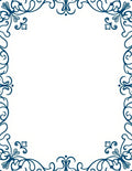 Ornate Blue Swirl Filigree Design Rug