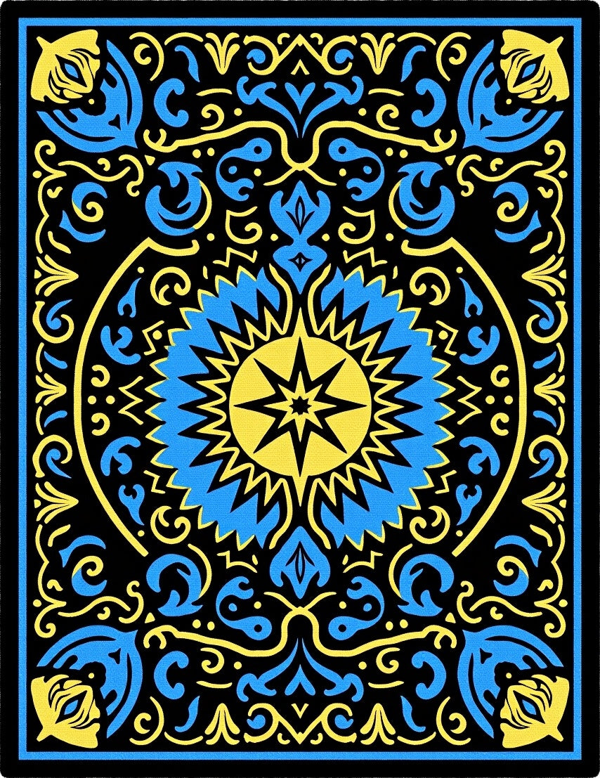 Bold Starburst Floral Patterned Rug