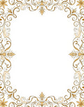 Elegant Gold Swirl Floral Pattern Rug
