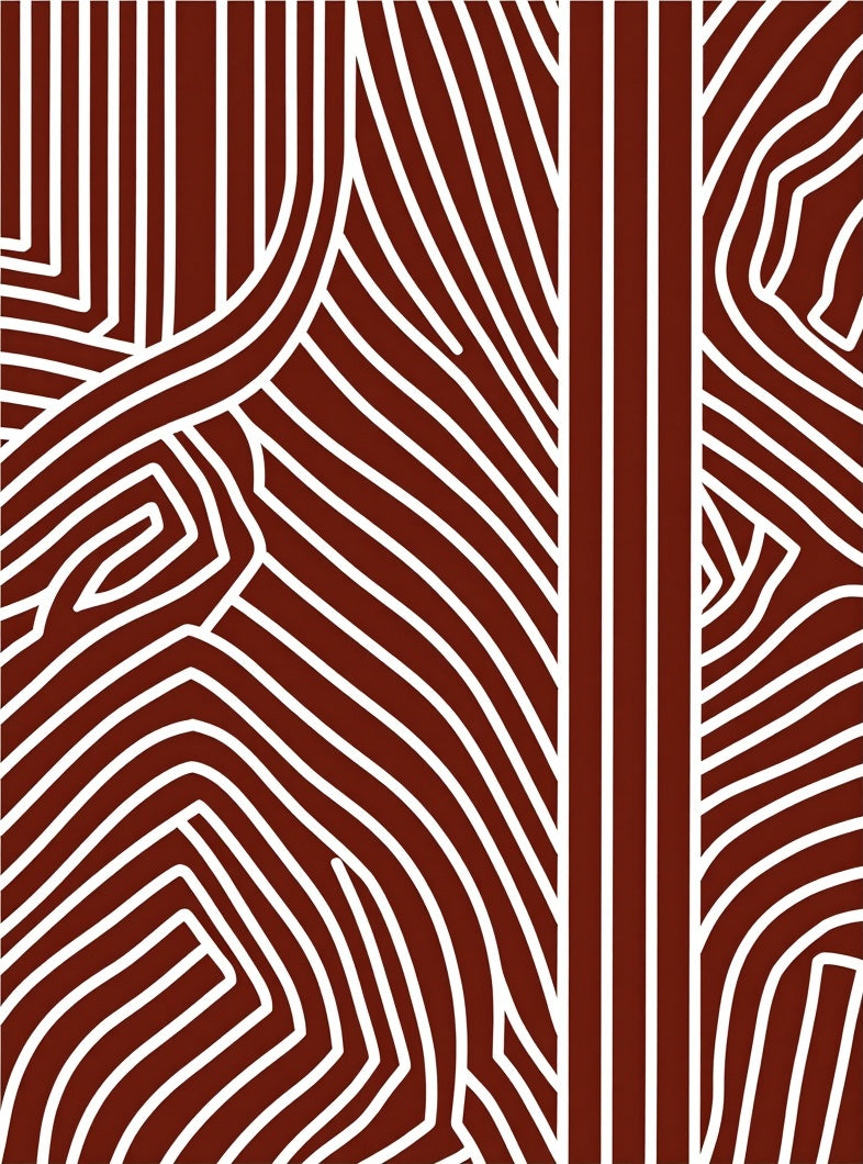 Abstract Curved Labyrinth Design Rug