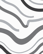 Abstract Gray Wave Pattern Rug