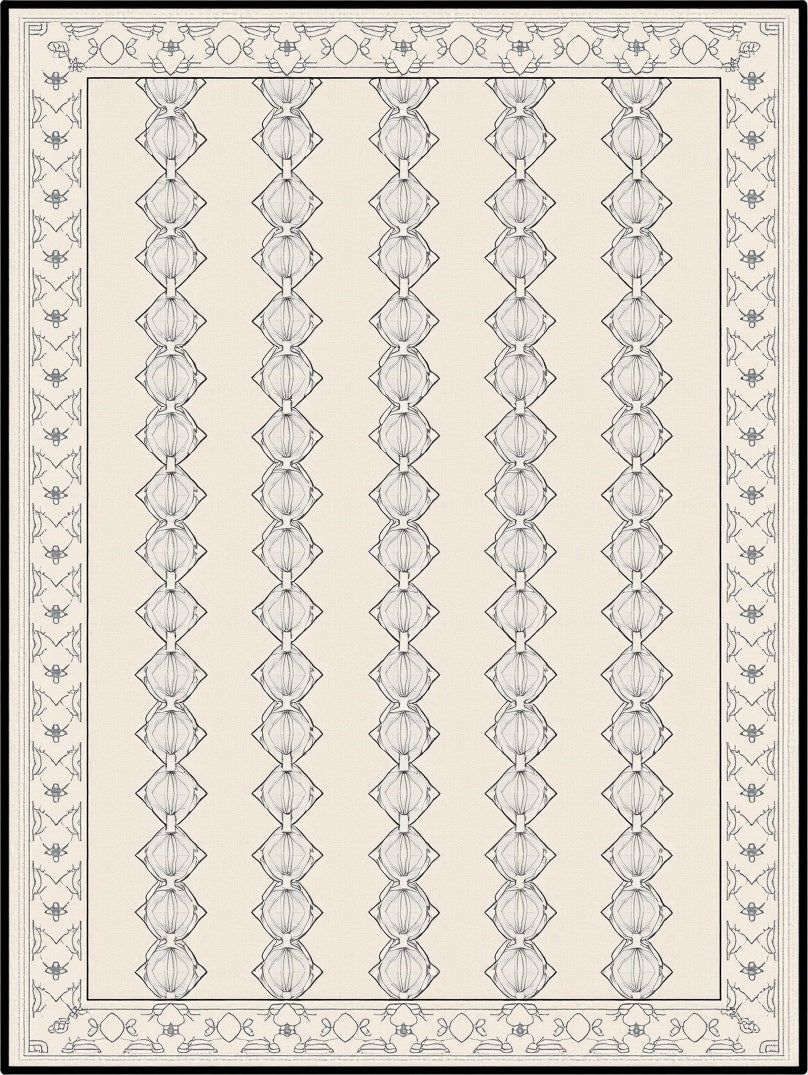 Creamy Diamond Vertical Pattern Rug