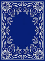 Elegant White Floral Border Rug