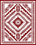 Bold Red Tribal Geometric Pattern Rug