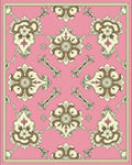 Ornate Floral Symmetry Pink Rug