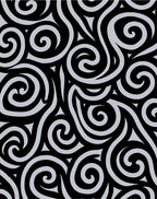Black Grey Swirl Pattern Rug