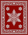 Crimson Snowflake Laurel Frame Rug