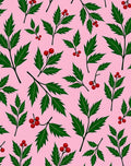 Crimson Berry Green Leaf Clusters Rug