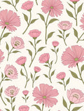 Vintage Pink Floral Garden Design Rug