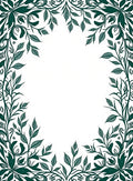 Emerald Green Botanical Vine Border Rug
