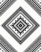 Bold Black And White Geometric Diamond Pattern Rug