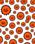Happy Sun Faces Pattern Rug