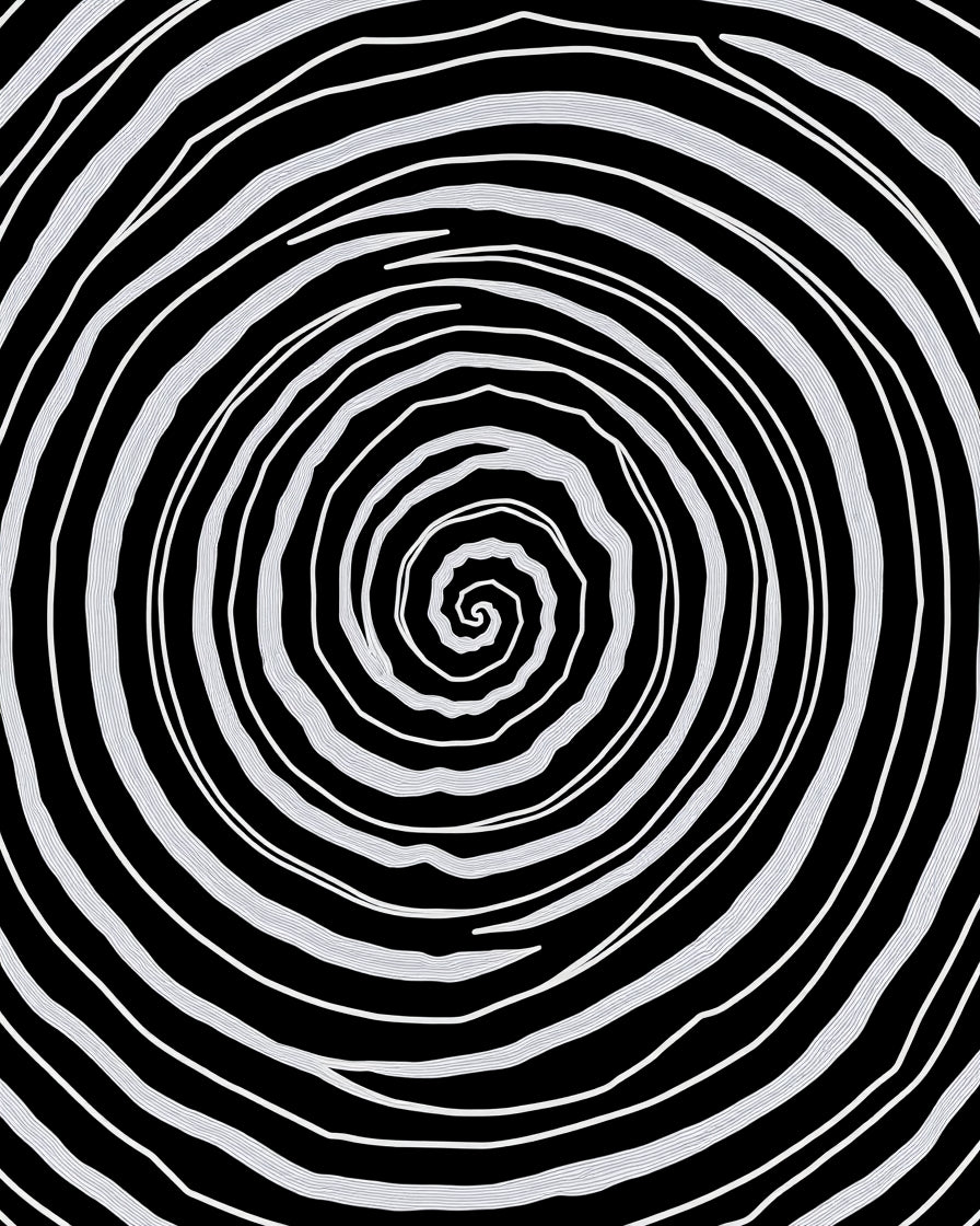 Concentric Swirl Abstract Design Rug