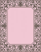 Elegant Floral Swirl Border Design Rug