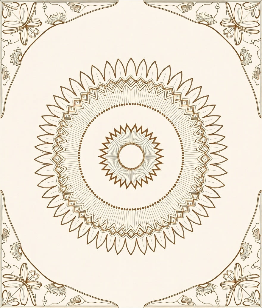 Radiant Bloom Mandala Pattern Design Rug