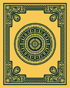Ornamental Mandala Frame Pattern Rug