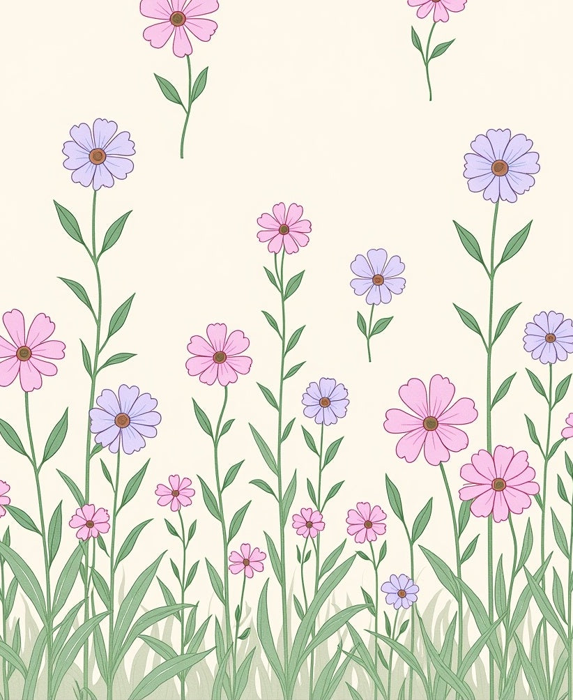 Pastel Floral Garden Pattern Rug