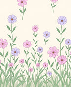 Pastel Floral Garden Pattern Rug