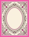 Ornate Pink Cream Floral Scroll Rug