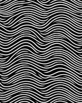 Black White Wavy Line Design Rug