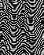Black White Wavy Line Design Rug