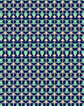 Navy Teal Floral Geometric Pattern Rug