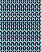 Navy Teal Floral Geometric Pattern Rug