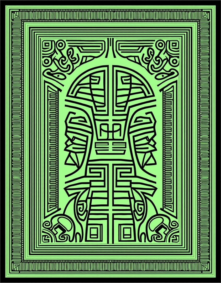 Abstract Tribal Geometric Design Rug