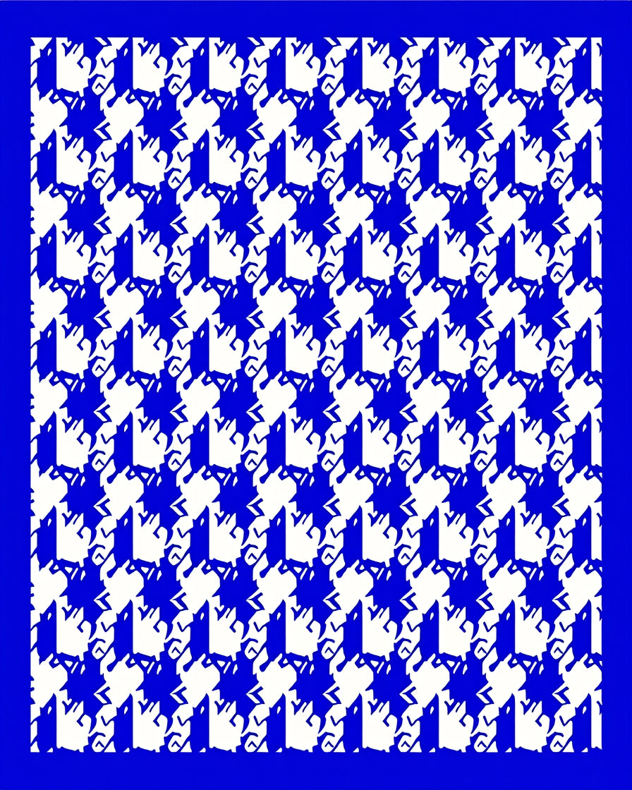 Classic Houndstooth Pattern Design Rug