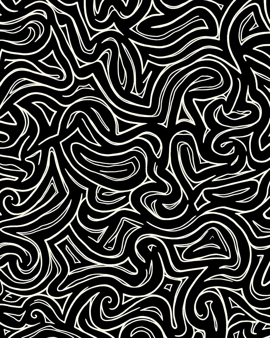 Abstract Swirls And Angles Rug