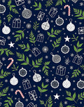 Christmas Baubles Greenery Starry Gifts Rug