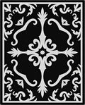 Black White Ornate Filigree Rug