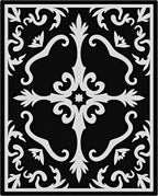 Black White Ornate Filigree Rug