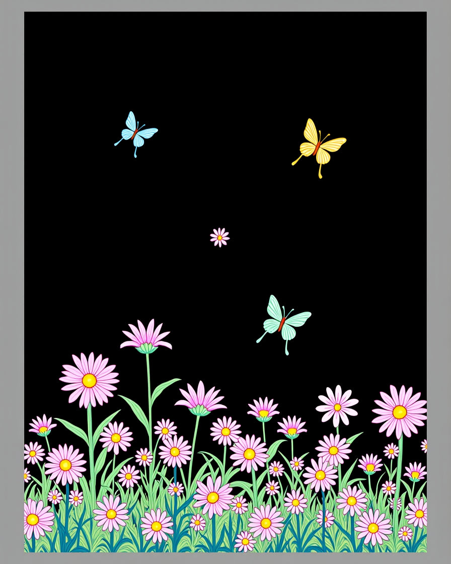 Floral Meadow With Butterflies Rug