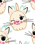 Cute Cat Face Whimsical Pattern Rug