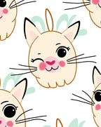 Cute Cat Face Whimsical Pattern Rug