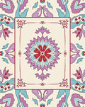 Vibrant Floral Medallion Outline Rug