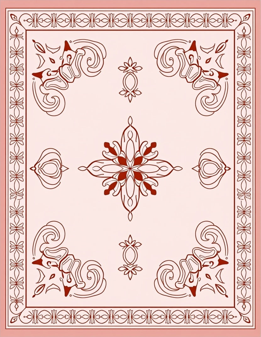 Elegant Floral Swirls Patterned Rug