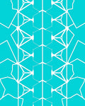 Teal White Geometric Tessellation Pattern Rug