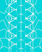 Teal White Geometric Tessellation Pattern Rug