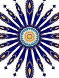 Exotic Sunburst Royal Blue Mandala Pattern Rug