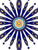Exotic Sunburst Royal Blue Mandala Pattern Rug