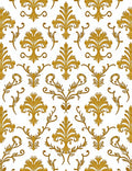 Classic Gold Leaf Damask Pattern Rug