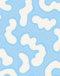 Abstract Blue White Organic Flow Rug